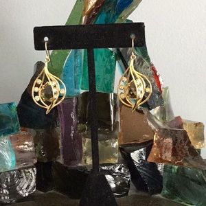 Topaz and white sapphire earrings